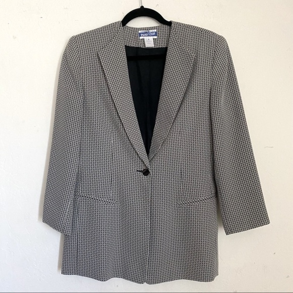 Pendleton Classic One Button Blazer Jacket Size 8… - image 1